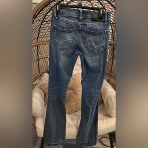 BKE Men's Dark Blue Bootcut Jeans